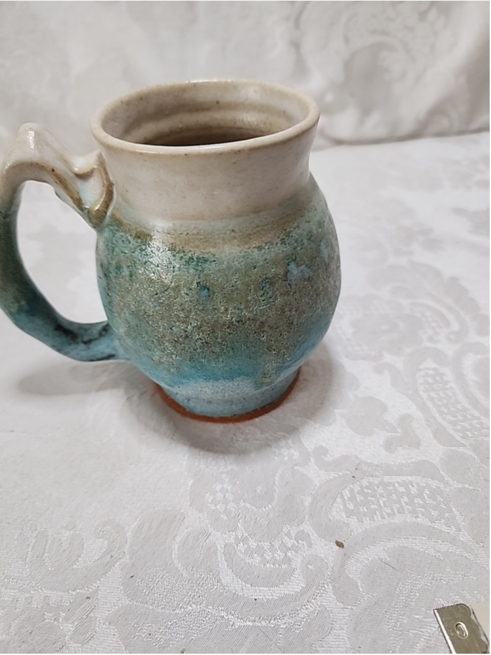 Studio Pottery Mug Turquoise Hand Thrown Signed 4 Inch Arizona - Picture 15 of 15